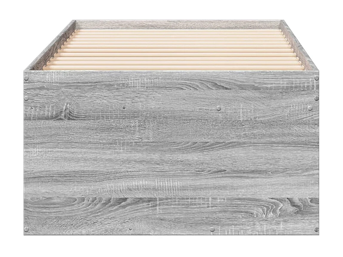 Sofá cama con cajones sin colchón gris Sonoma 90x190 cm