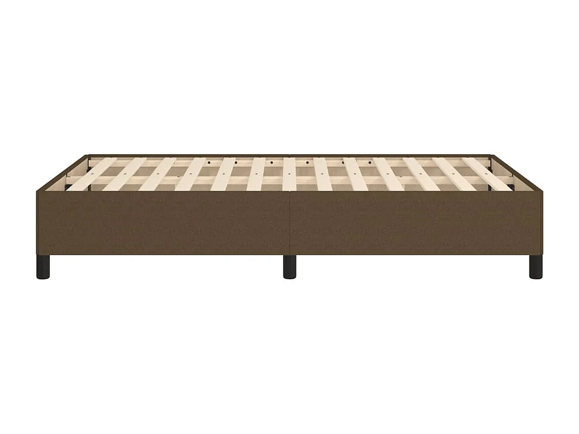Cadre de lit sans matelas marron foncé 120x190 cm tissu