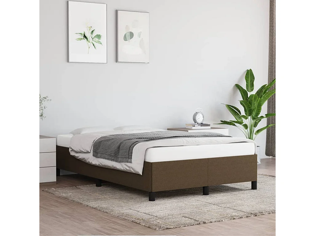 Giroletto senza Materasso Marrone Scuro 80x200 cm in Tessuto