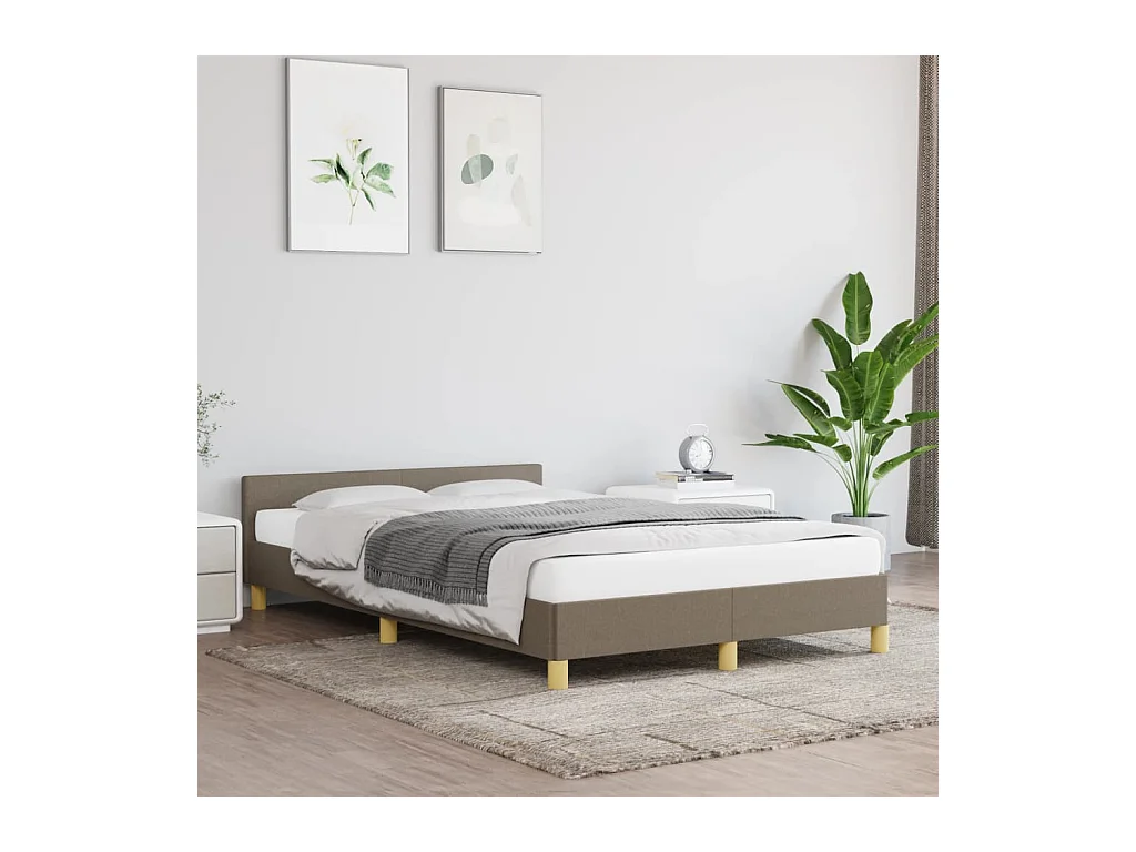Cadre de lit sans matelas taupe 120x190 cm tissu
