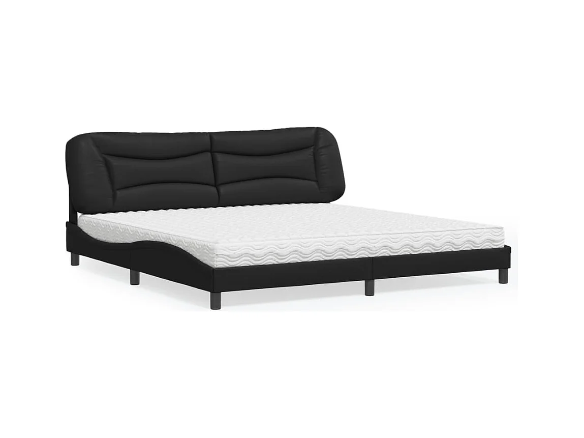 Bed met matras "Hvar" kunstleer zwart 200x200 cm