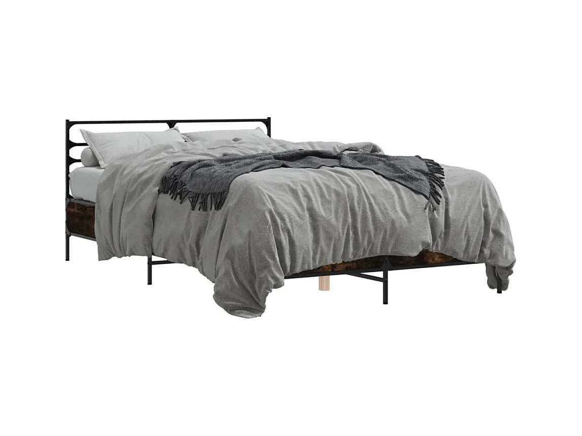 Cadre de lit sans matelas chêne fumé 140x200 cm