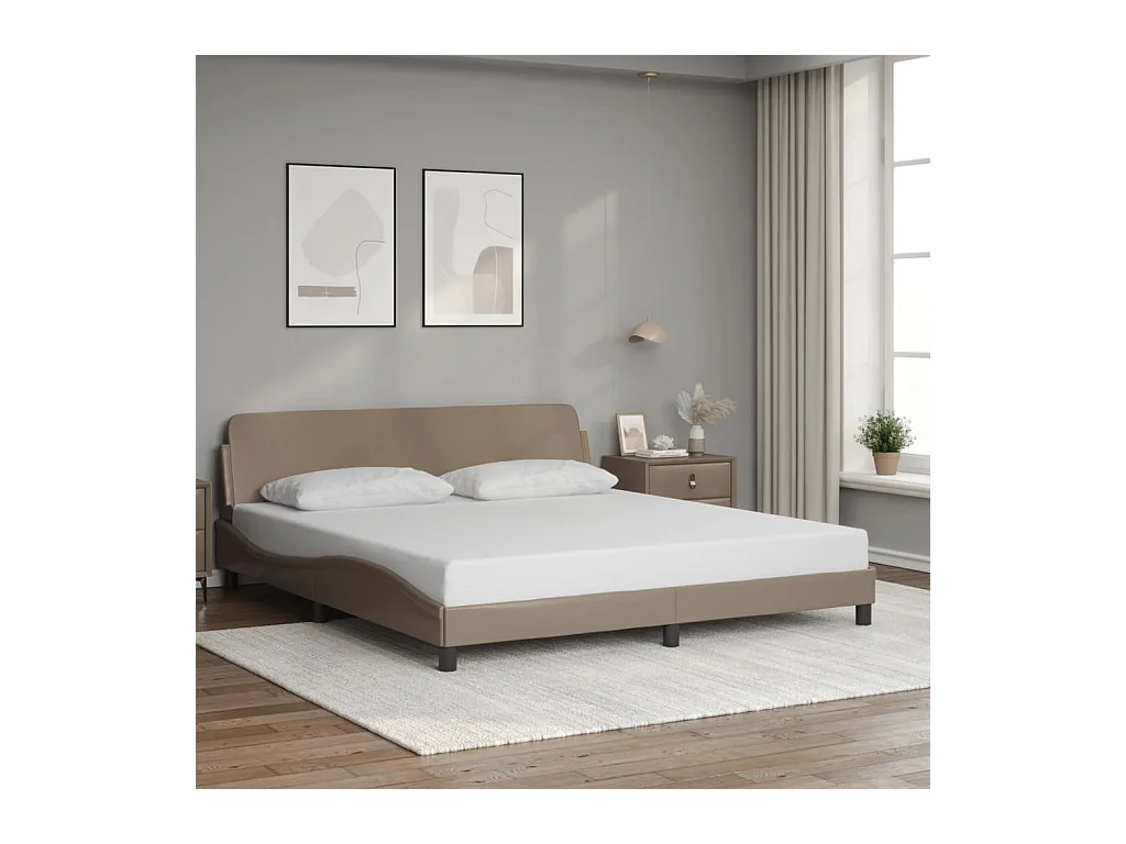 Cadre de lit sans matelas cappuccino 180x200 cm similicuir