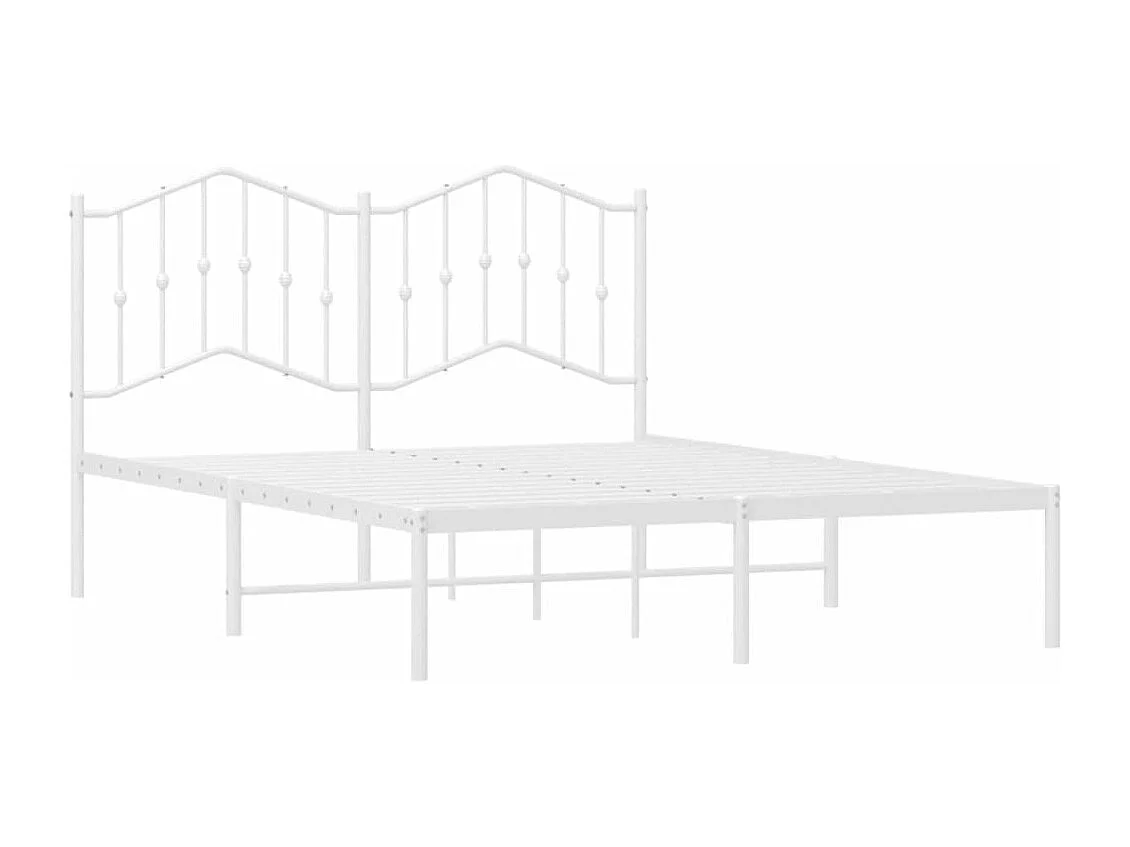 Giroletto con Testiera Metallo Bianco 140x190 cm