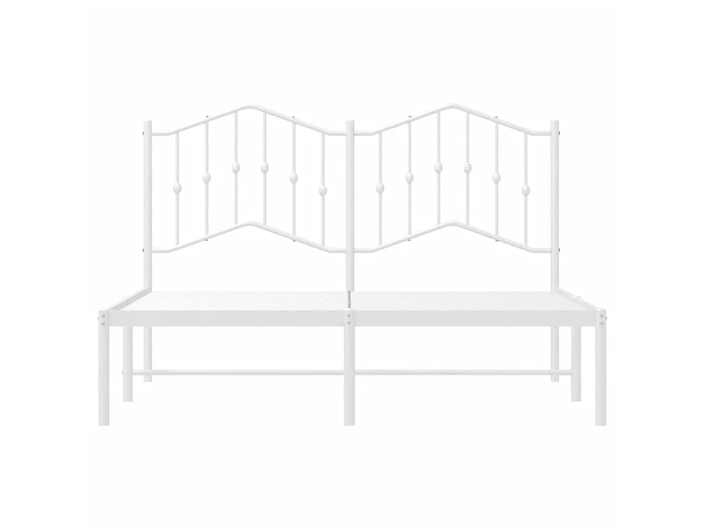 Cadre de lit métal sans matelas et tête de lit blanc 140x190 cm
