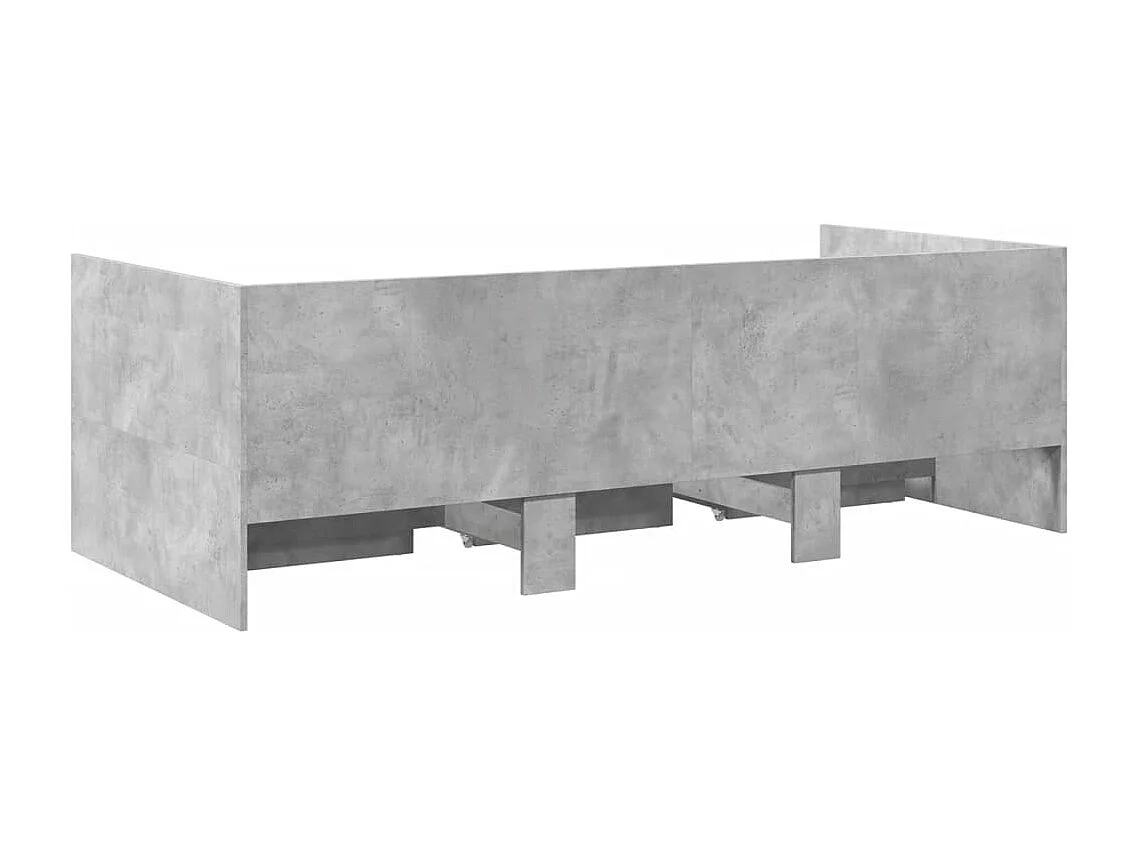Tagesbett mit Schubladen ohne Matratze Betongrau 75x190 cm