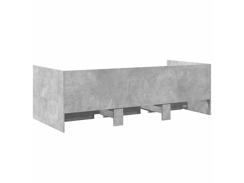 Slaapbank met lades zonder matras 75x190 cm betongrijs