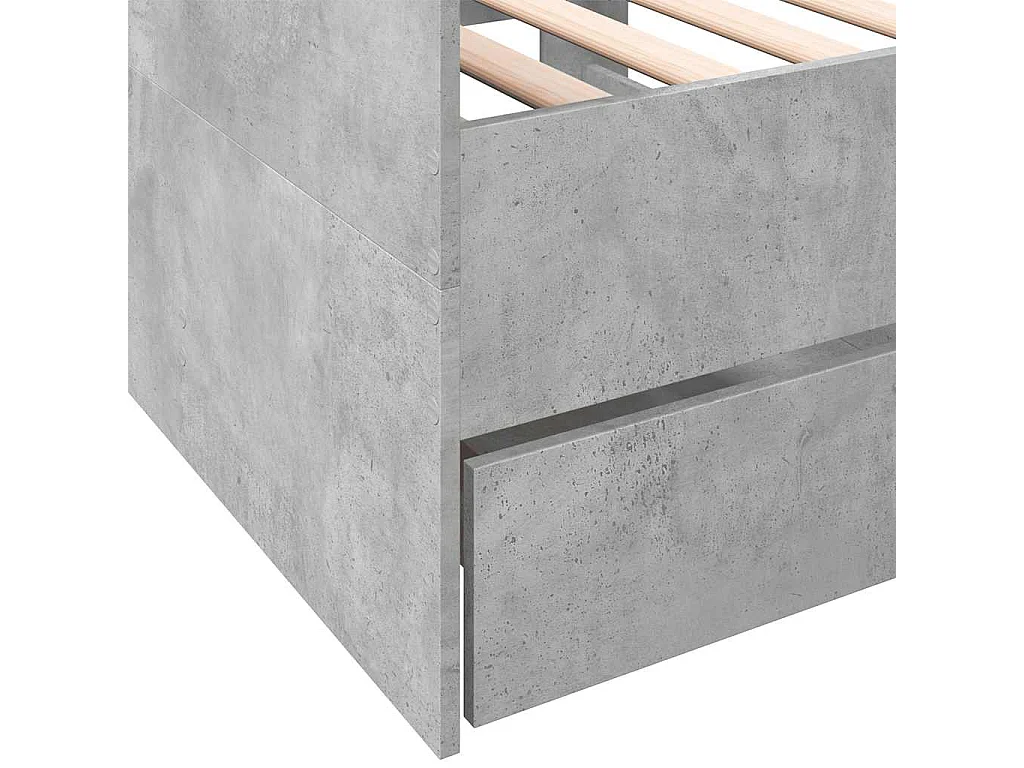 Slaapbank met lades zonder matras 75x190 cm betongrijs