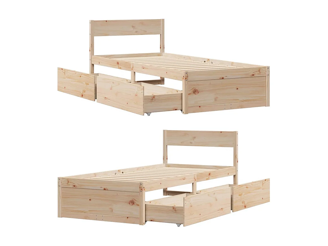 Cadre de lit sans matelas 90x190 cm bois de pin massif