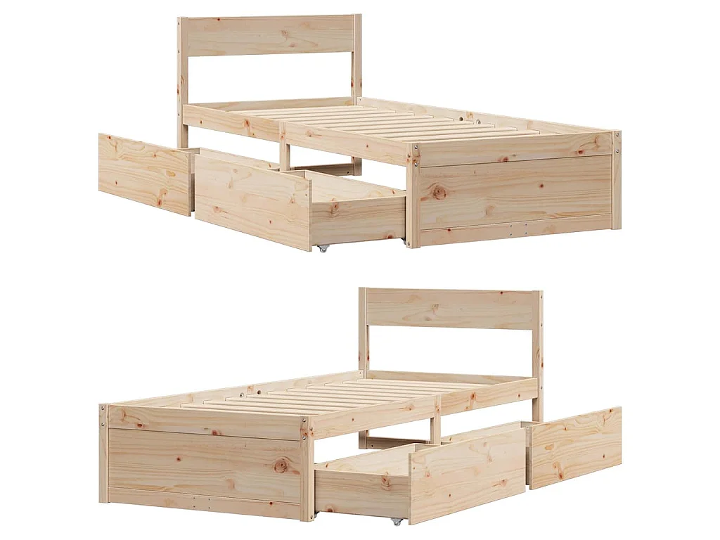 Cadre de lit sans matelas 90x190 cm bois de pin massif