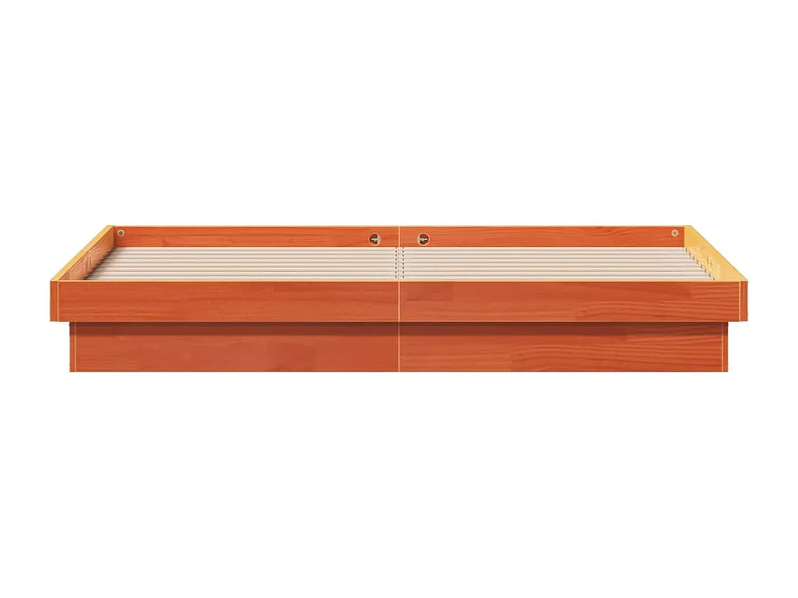 Estructura de cama LED madera maciza pino marrón cera 160x200cm