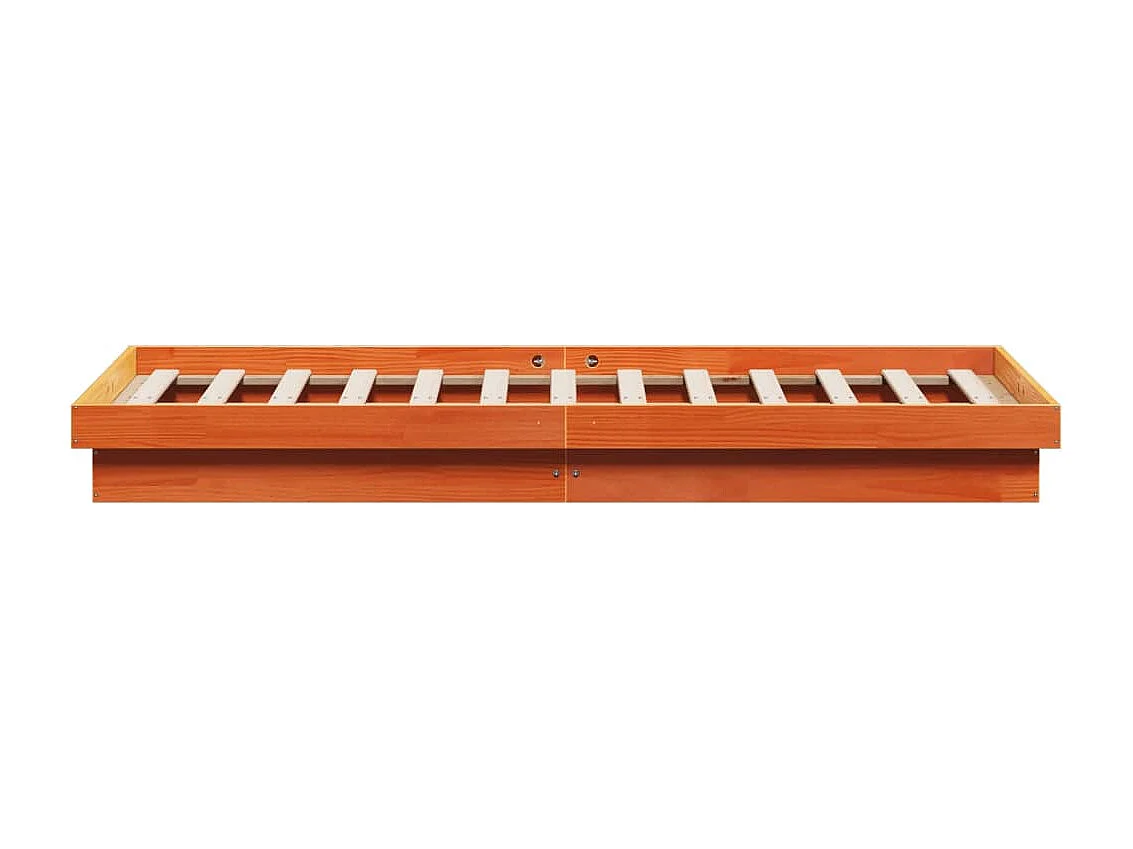Estructura de cama LED madera maciza pino marrón cera 160x200cm