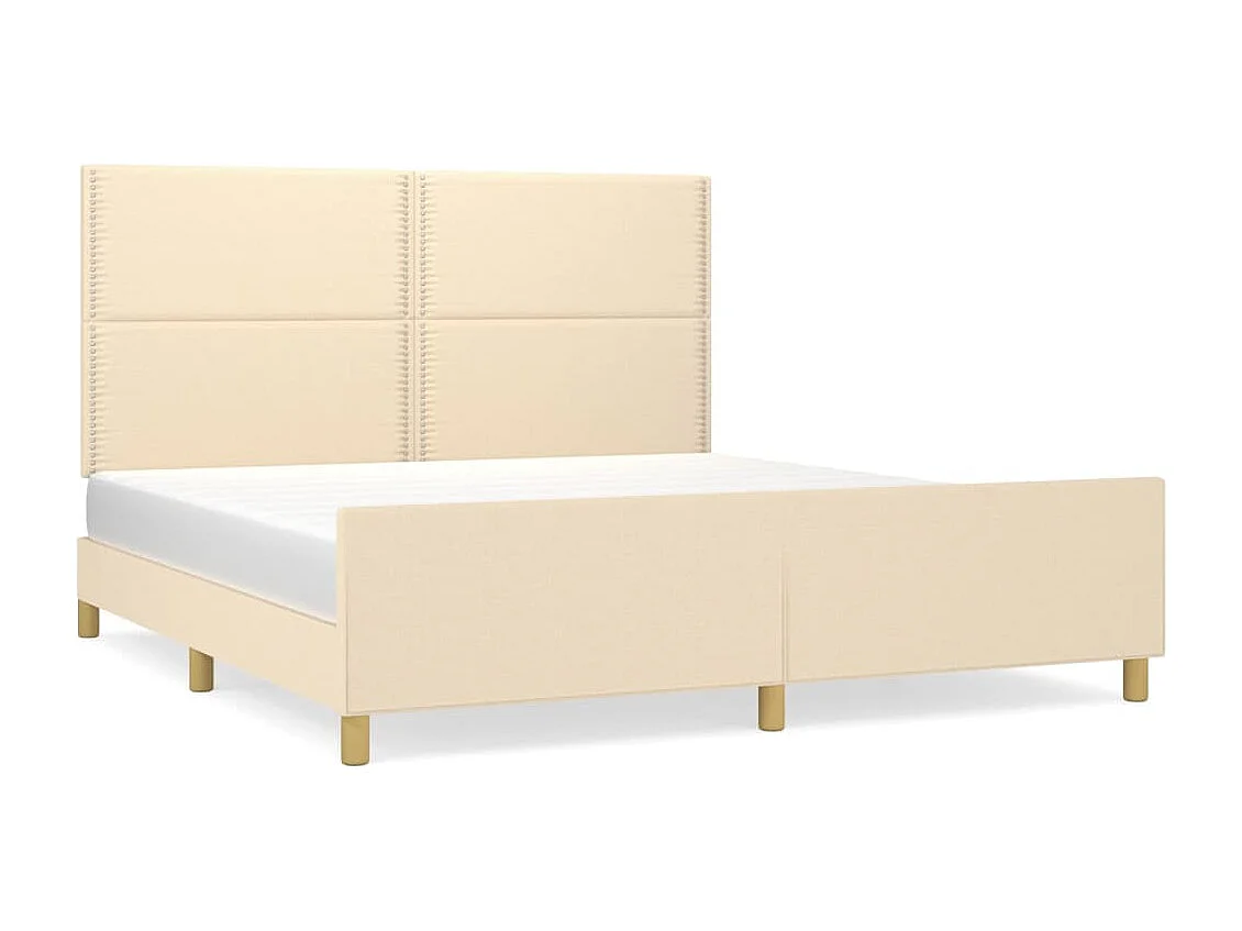 Bedframe zonder matras stof crèmekleurig 160x200 cm
