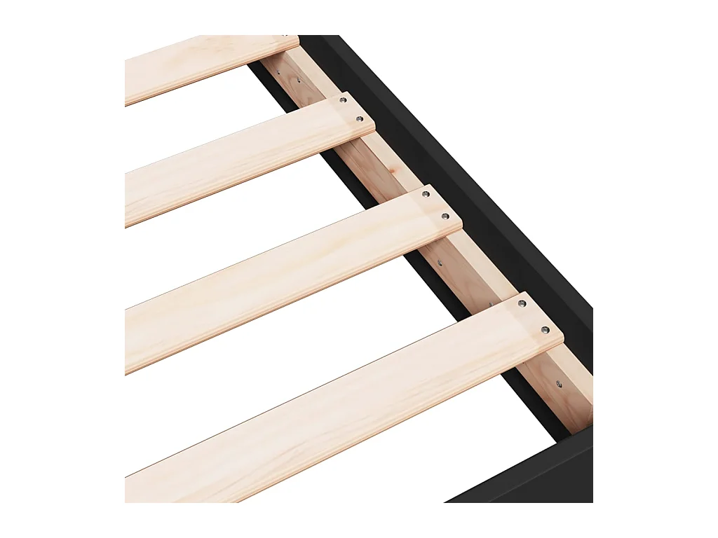 Cadre de lit sans matelas noir 160x200 cm bois d'ingénierie