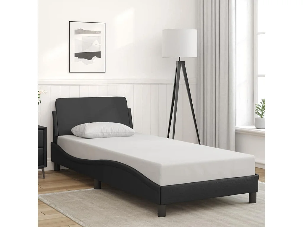 Cadre de lit Dover noir 90x200 cm similicuir