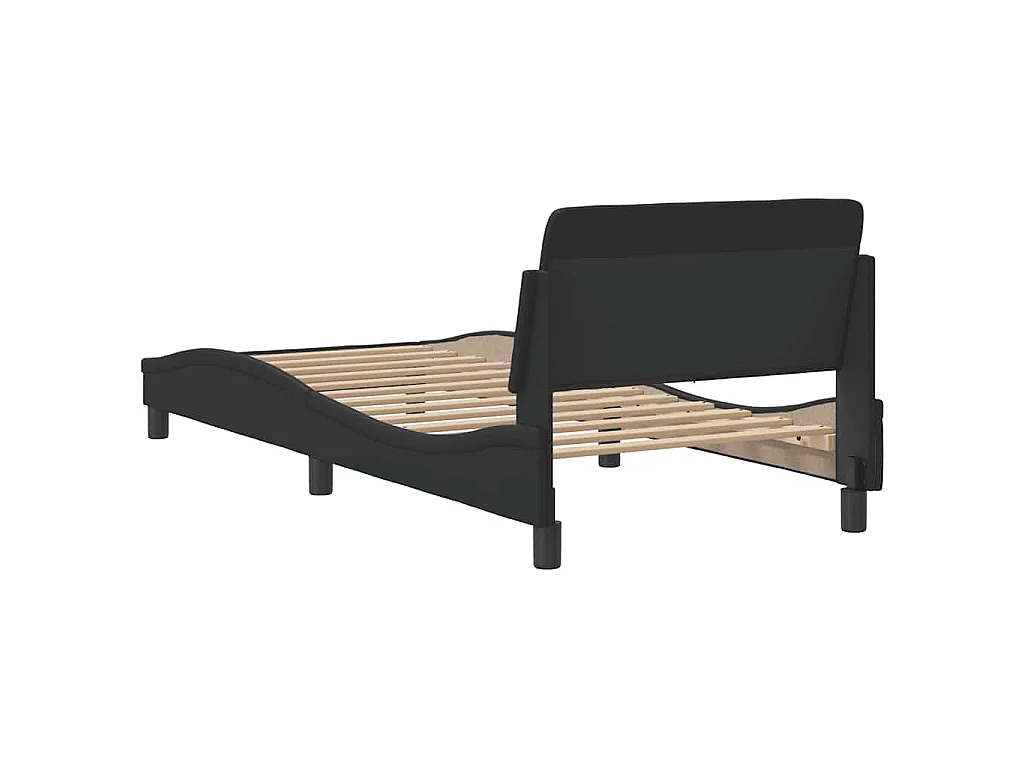 Cadre de lit Dover noir 90x200 cm similicuir