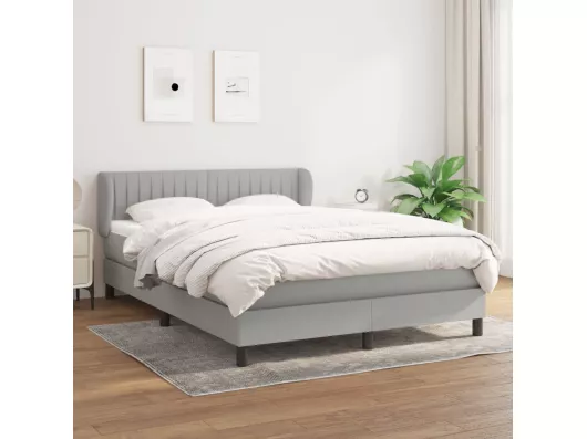 Kauf Unique Boxspringbett mit Matratze Hellgrau 140x190 cm Stoff