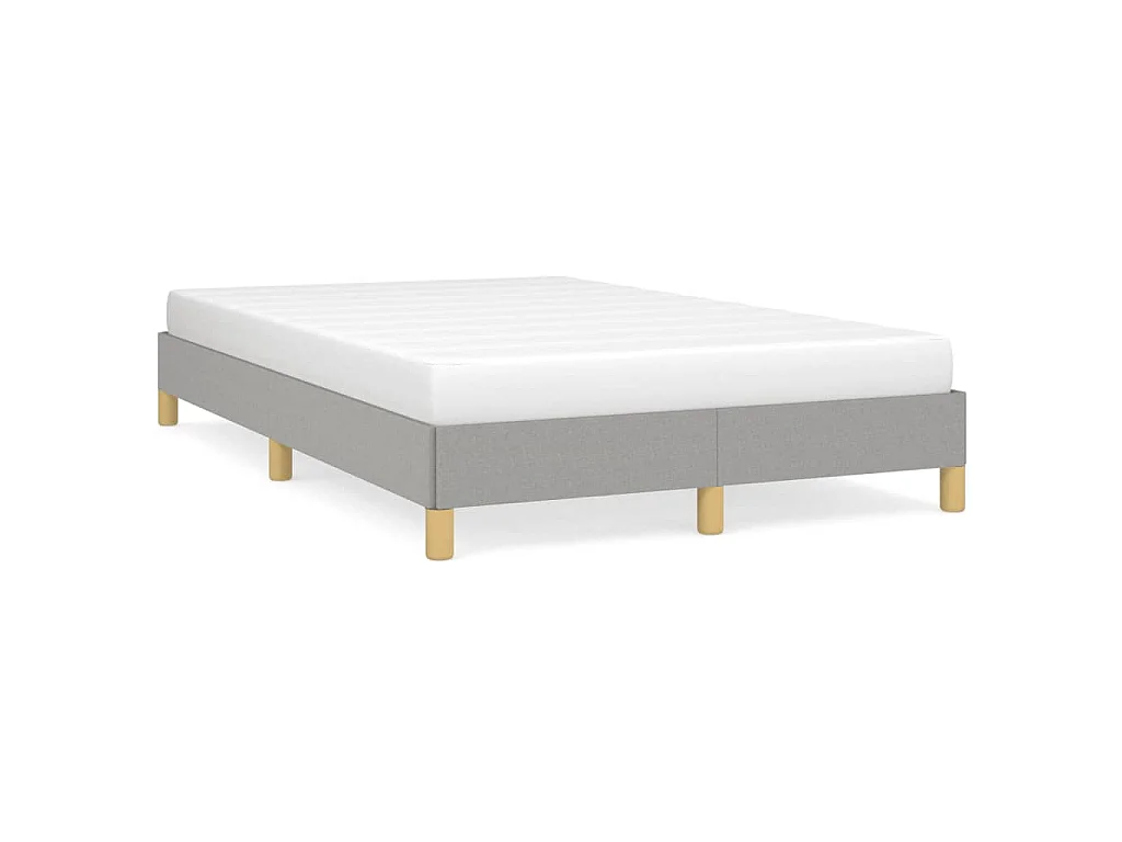 Cadre de lit sans matelas gris clair 120x190 cm tissu