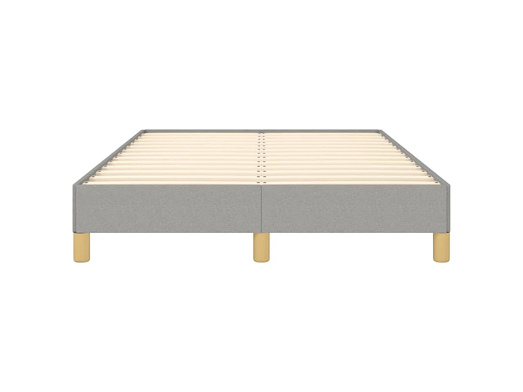 Estrutura de cama sem colchão cinza claro tecido