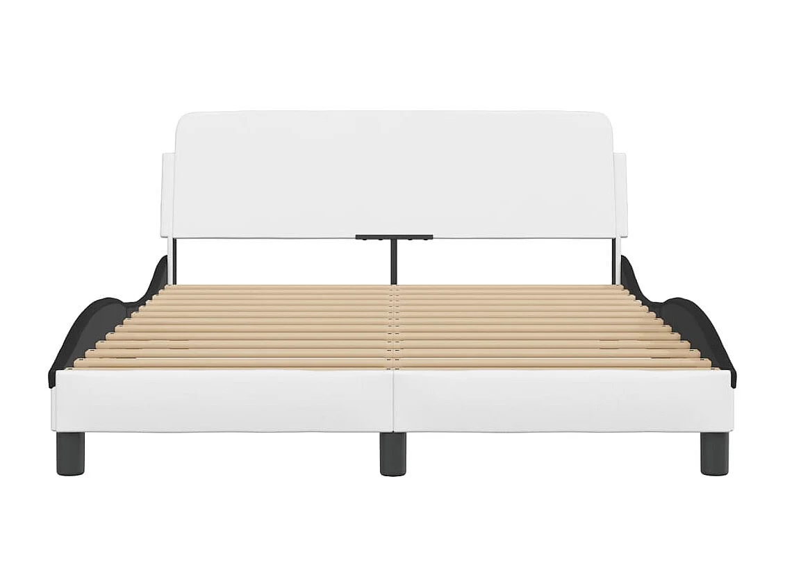 Bedframe "Dover" kunstleer wit en zwart 140x190 cm
