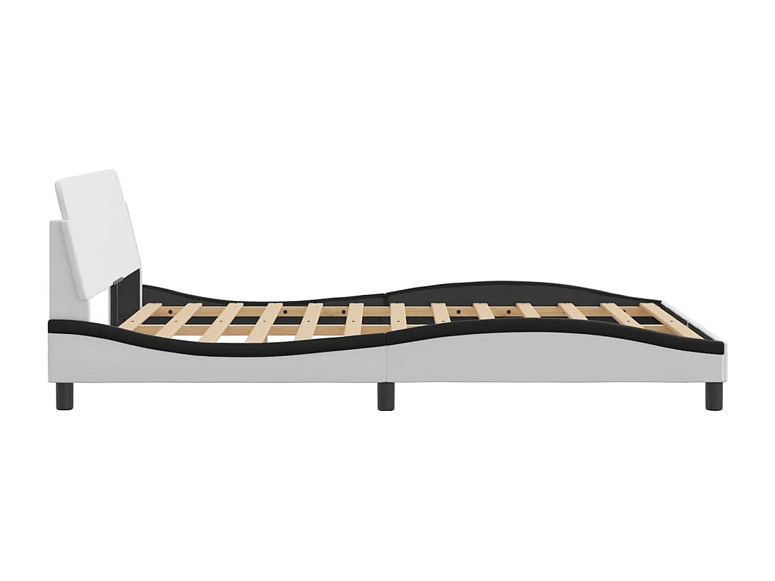 Bedframe "Dover" kunstleer wit en zwart 140x190 cm