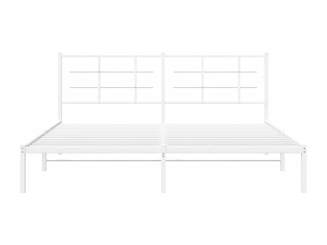 Estrutura de cama com cabeceira 180x200 cm metal branco
