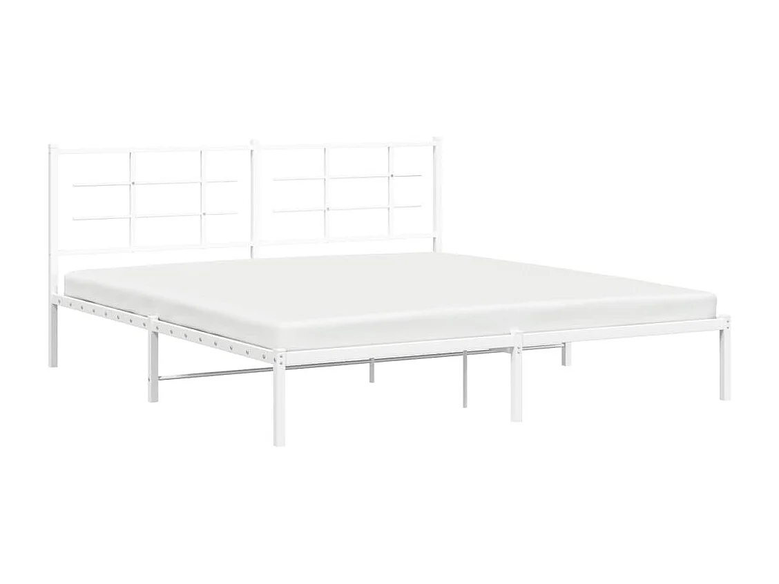 Giroletto con Testiera Metallo Bianco 180x200 cm