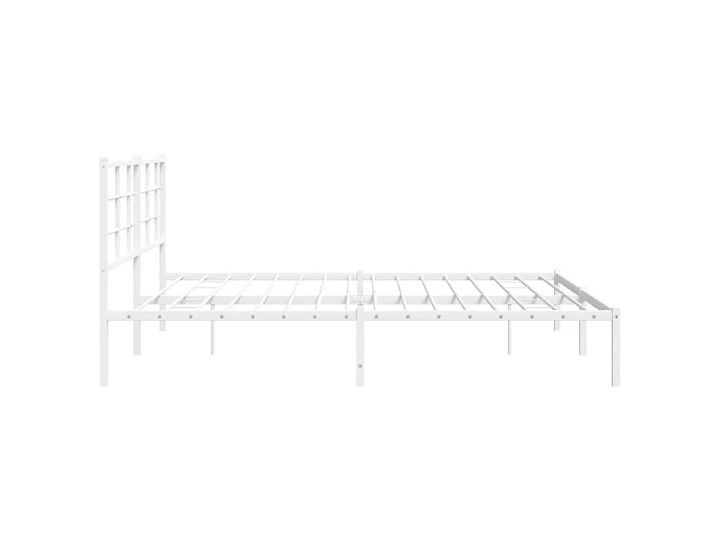 Cadre de lit métal sans matelas et tête de lit blanc 180x200 cm