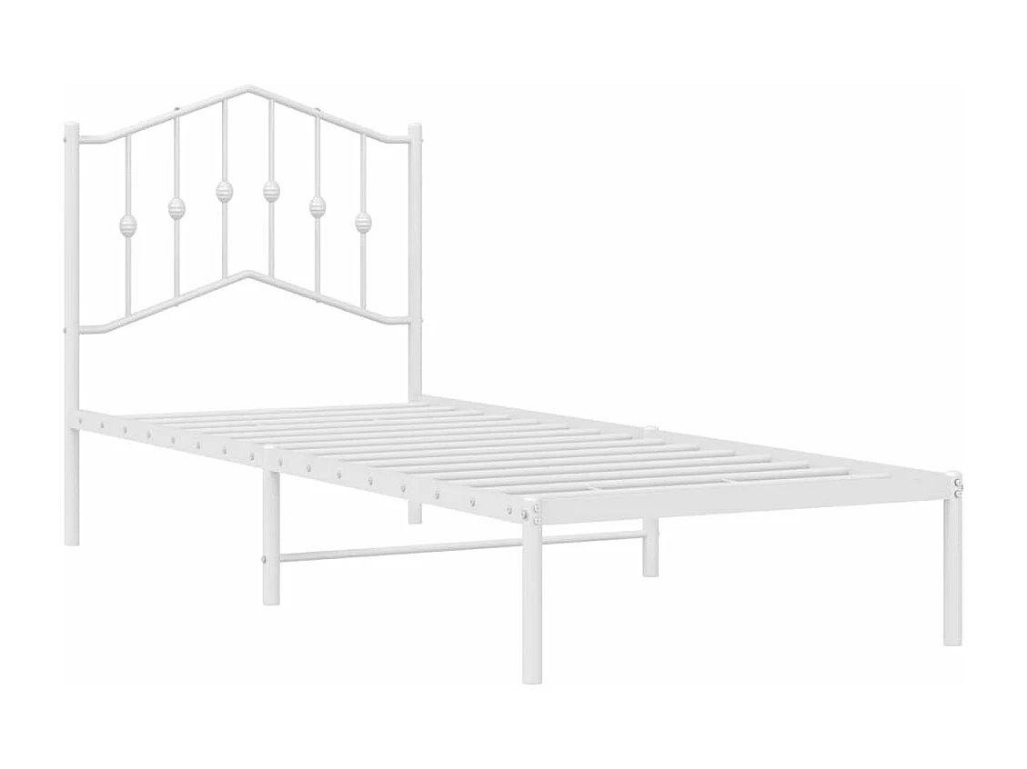 Bettgestell mit Kopfteil Metall Weiß 80x200 cm
