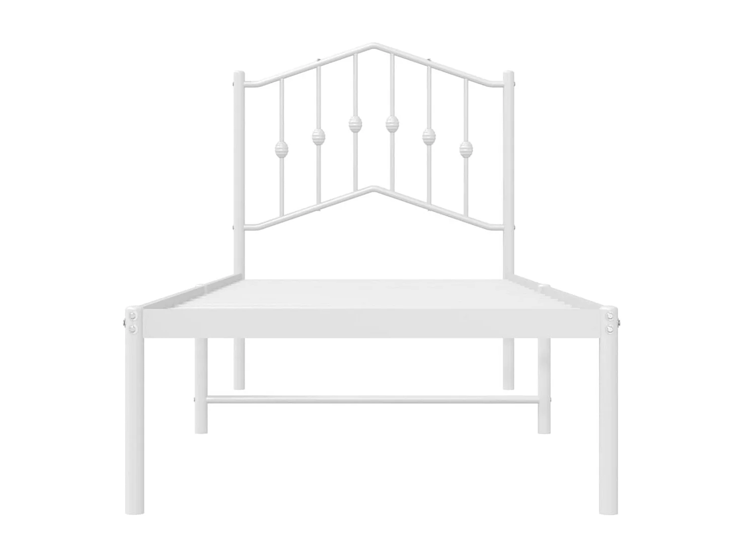 Bedframe met hoofdbord metaal wit 80x200 cm