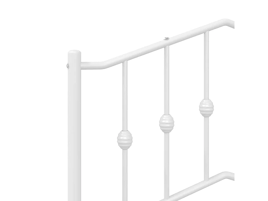 Cadre de lit métal sans matelas avec tête de lit blanc 80x200cm