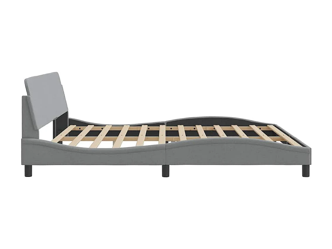 Bedframe "Dover" stof lichtgrijs 200x200 cm