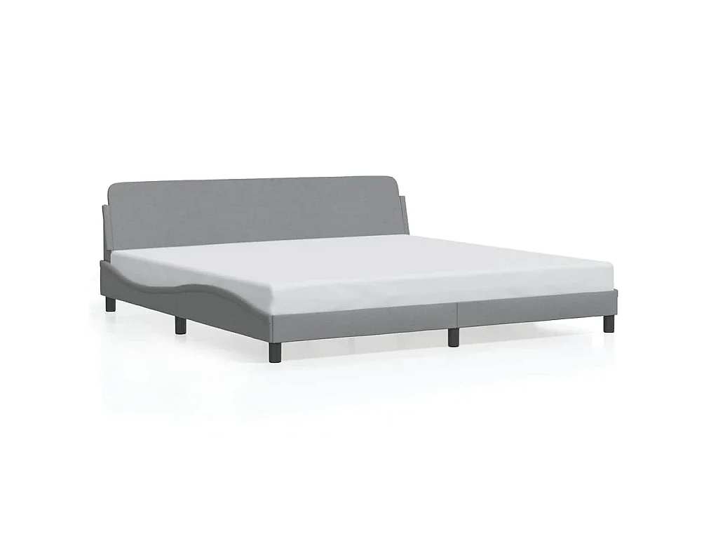 Cadre de lit Dover gris clair 200x200 cm tissu