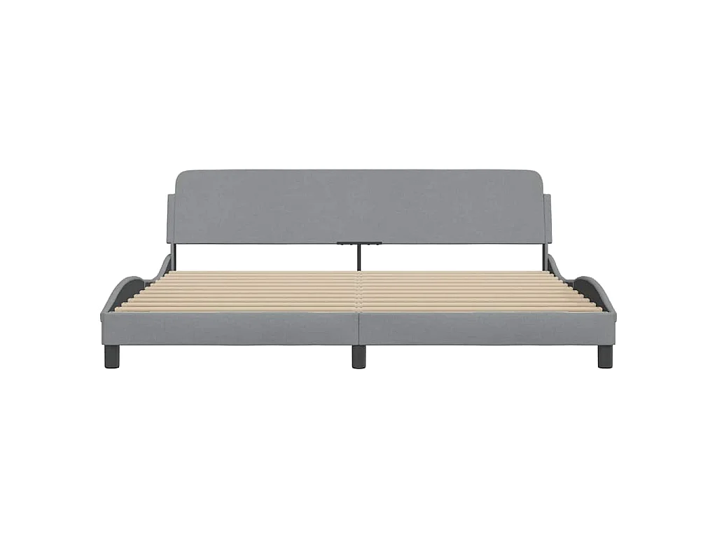 Cadre de lit Dover gris clair 200x200 cm tissu