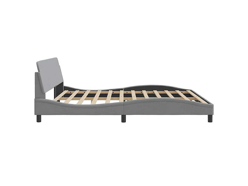 Cadre de lit Dover gris clair 200x200 cm tissu