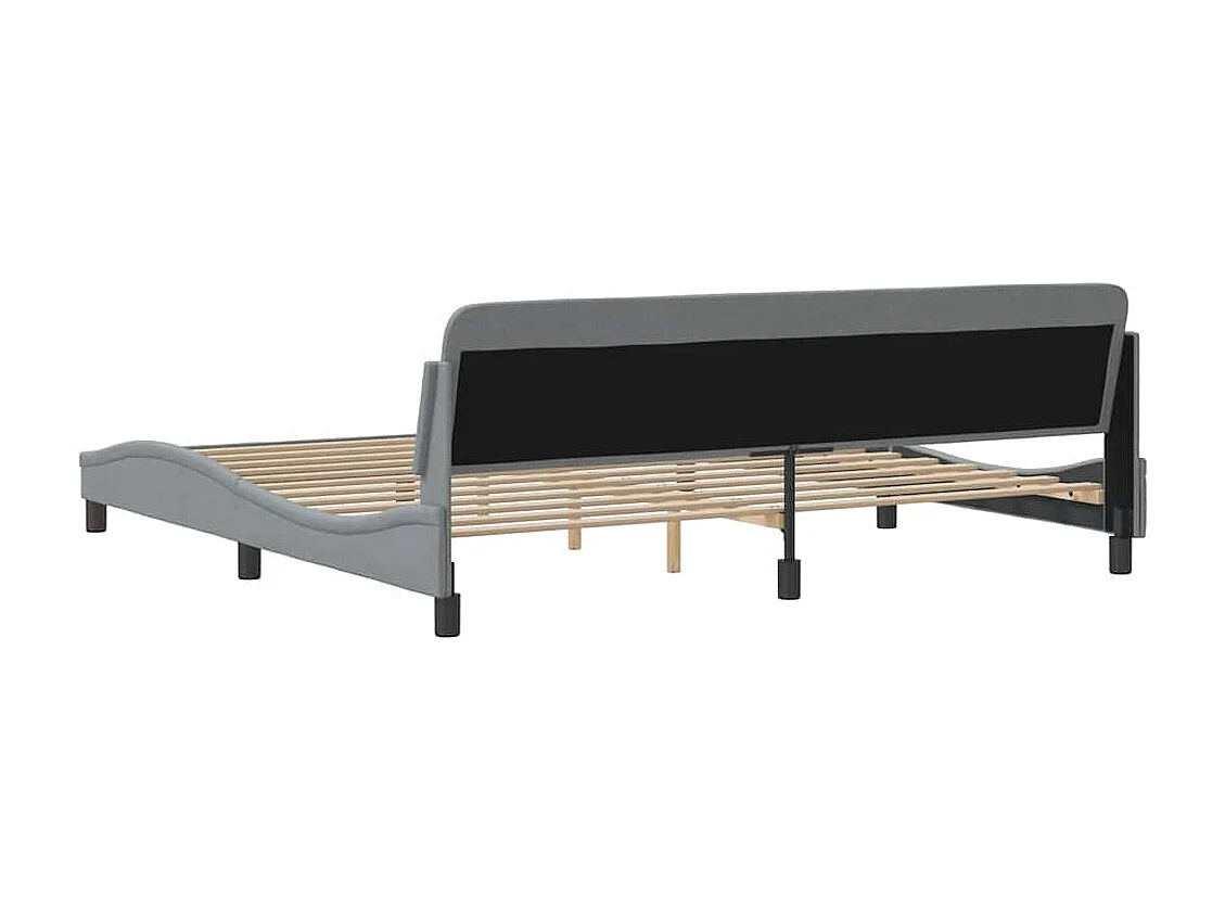 Cadre de lit Dover gris clair 200x200 cm tissu