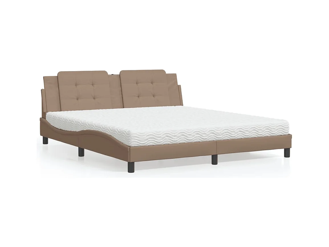 Letto con Materasso Cappuccino 180x200cm Similpelle