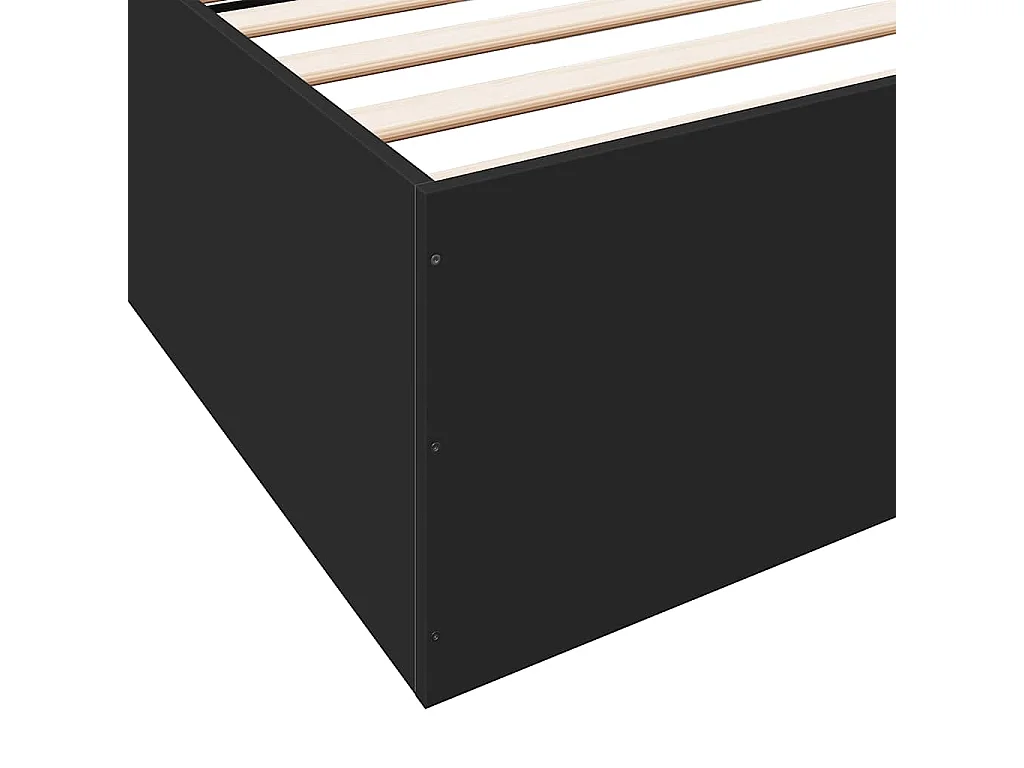 Cadre de lit sans matelas noir 200x200 cm