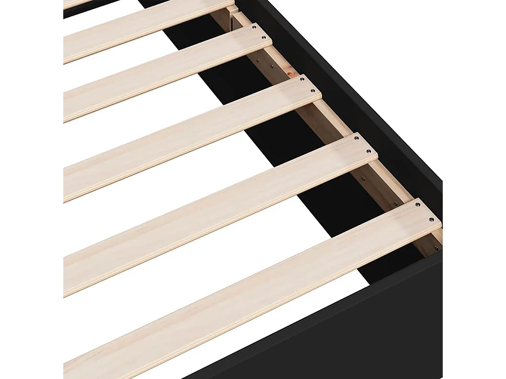 Cadre de lit sans matelas noir 200x200 cm