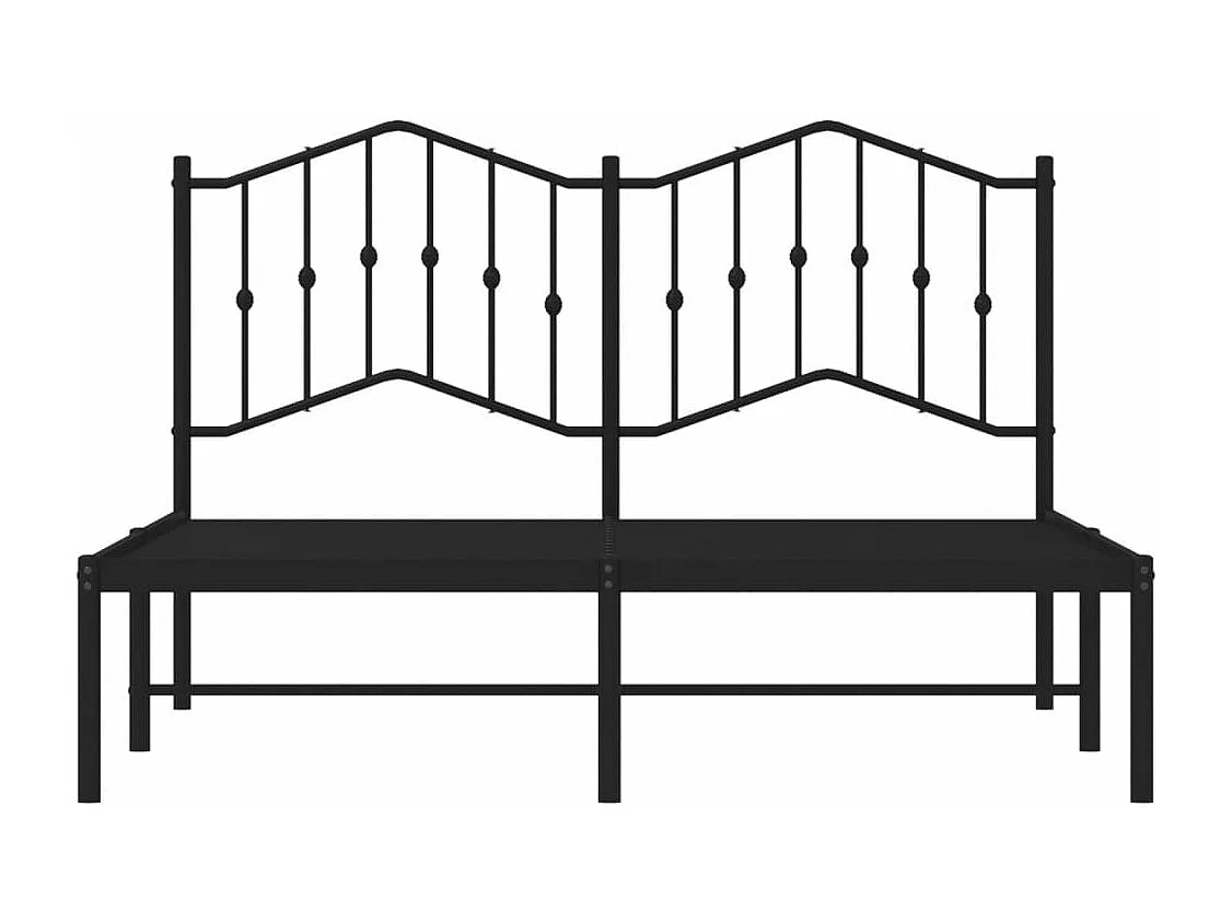 Cadre de lit métal sans matelas avec tête de lit noir 140x190cm