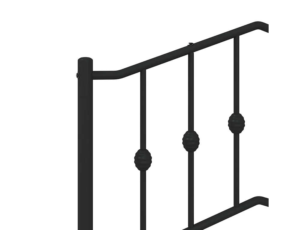 Cadre de lit métal sans matelas avec tête de lit noir 140x190cm