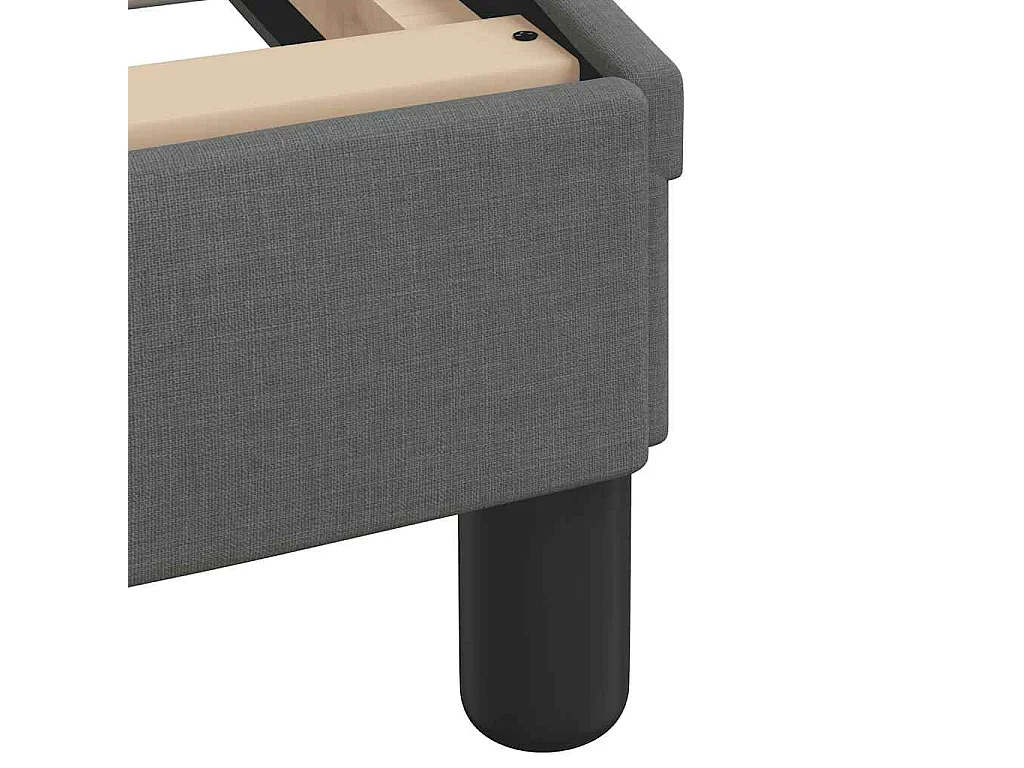 Cama con colchón Dover tela gris oscuro 140x190 cm