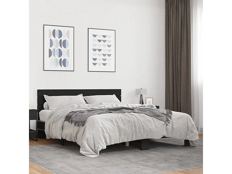 Cadre de lit sans matelas noir 160x200 cm