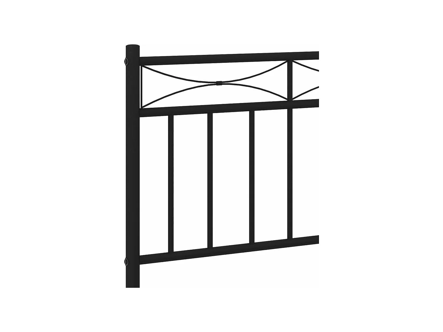 Cadre de lit métal sans matelas avec tête de lit noir 75x190 cm