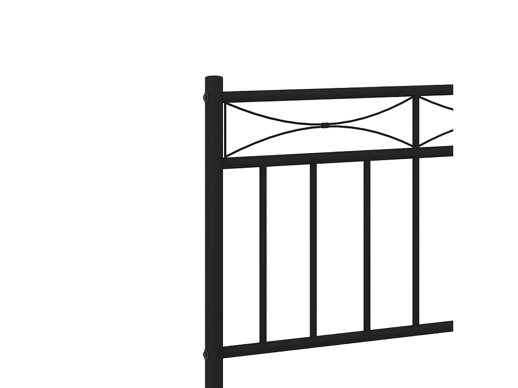 Cadre de lit métal sans matelas avec tête de lit noir 75x190 cm