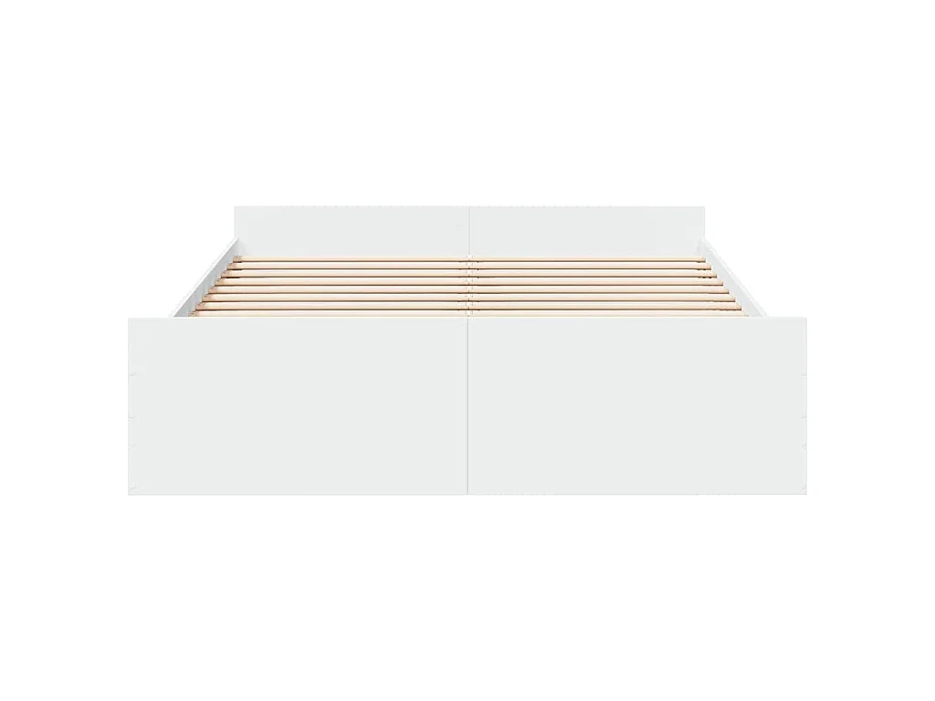 Cadre de lit avec tiroirs sans matelas blanc 160x200 cm