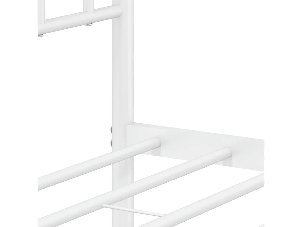 Bedframe met hoofdbord metaal wit 140x190 cm