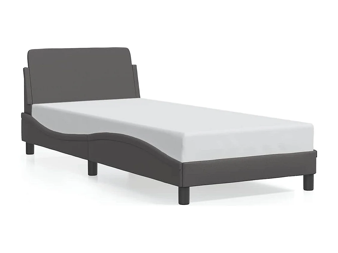 Bettgestell "Dover" Grau 80x200 cm Kunstleder