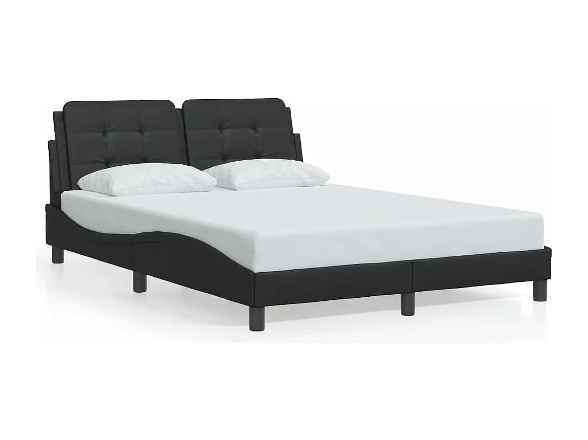 Cadre de lit avec LED sans matelas noir 140x190 cm