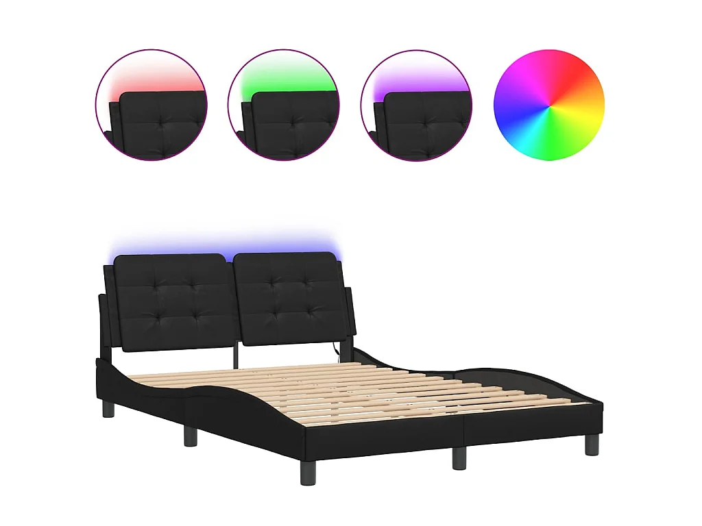 Giroletto con LED senza Materasso Zadar Nero 140x190 cm